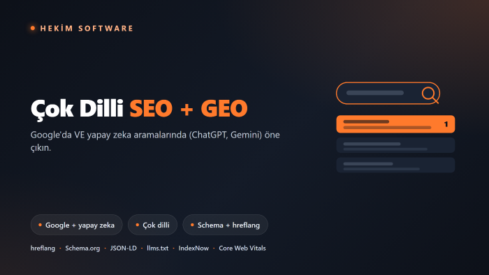 çok dilli SEO ve GEO (yapay zeka arama sonuçları) yaparım
