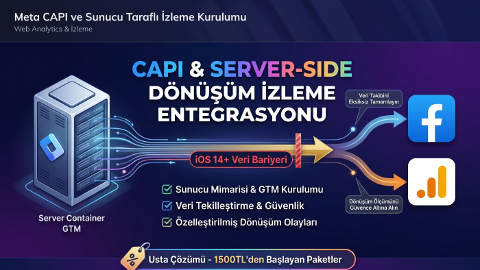 Meta capı ve server-side izleme kurulumlarını yaparım