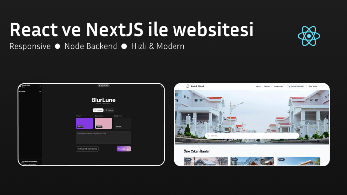 React ve NextJS ile istediğiniz web sitesini yapabilirim