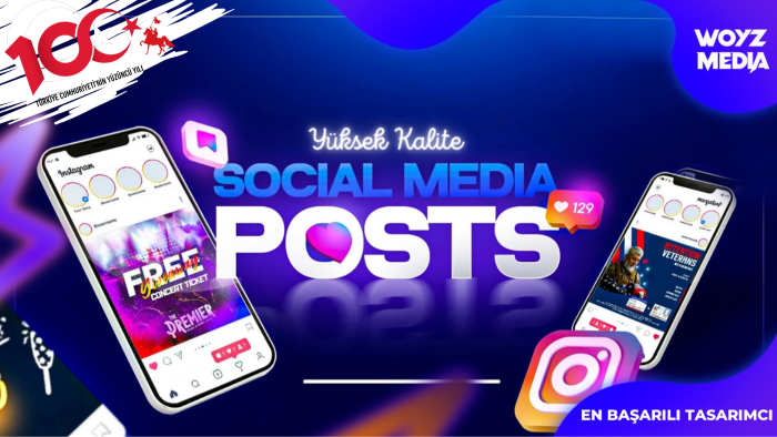 Instagram hesabınıza sosyal medya post tasarımınızı yaparım