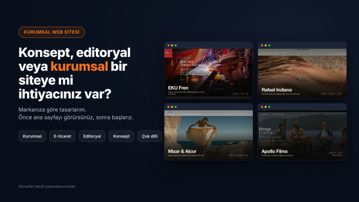 hayalinizdeki web sitesini ekibimle gerçek kılarım