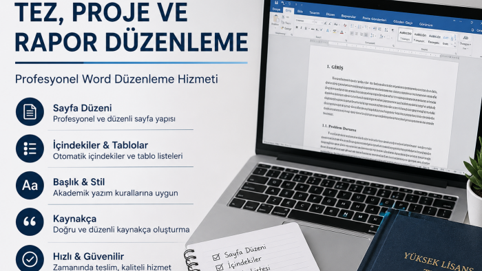 tez ve bitirme projelerinizi profesyonel şekilde düzenlerim
