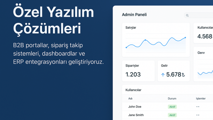 admin panelinizi geliştirebilirim