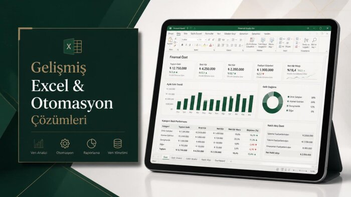Excel ile veri analizi ve dashboard tasarımı yaparım