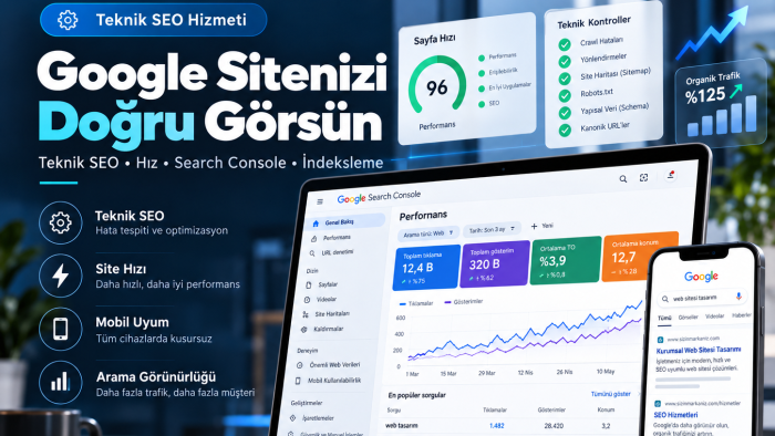 web sitenize teknik SEO desteği sağlarım