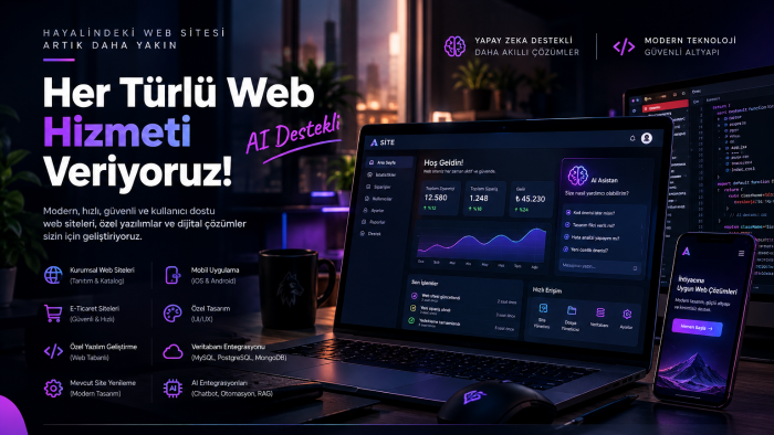sizin için ai destekli web sitesi yaparım