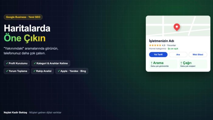 Google Business profilinizi kurar, haritada öne çıkarırım
