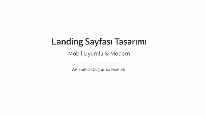 işletmeniz için mobil uyumlu landing sayfası hazırlarım