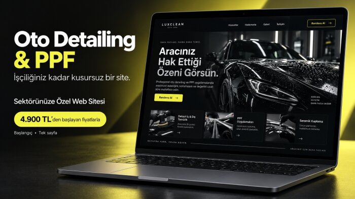 oto detailing ve PPF işletmenize web sitesi tasarlarım