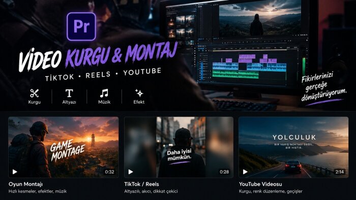 TikTok, Reels ve YouTube için kısa video tasarlarım