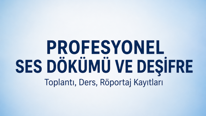 profesyonel ses dökümü ve röportaj çözümleme yapıyorum