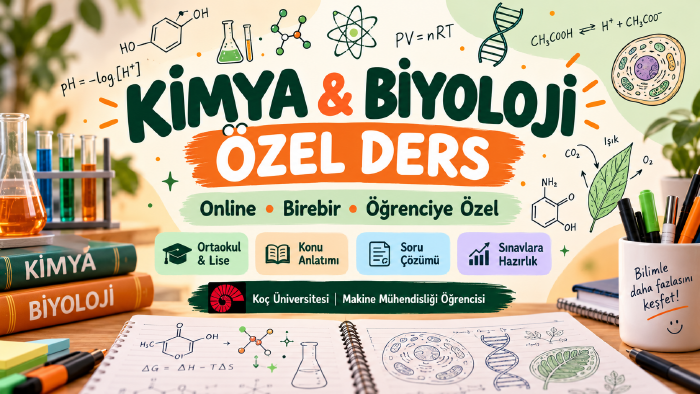kimya ve biyoloji özel dersi veriyorum