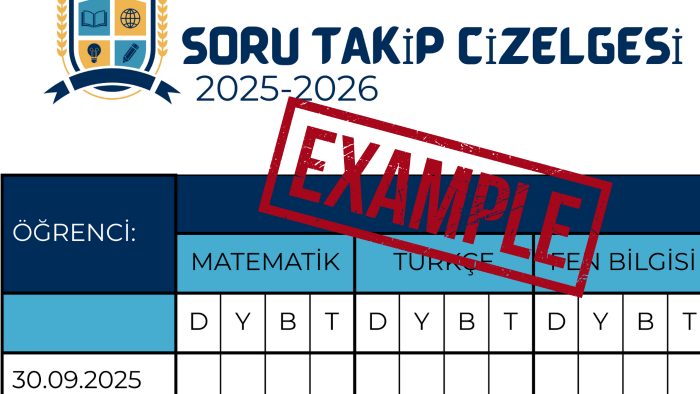 LGS öğrencileri için soru takip çizelgesi PDF yaparım