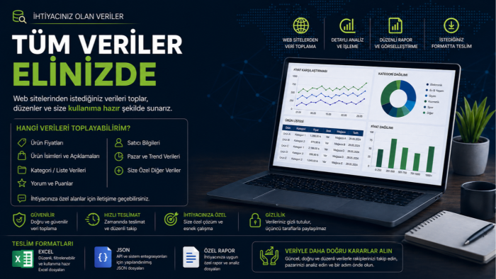 istediğiniz web sitelerinden verileri toplayıp analiz ederim
