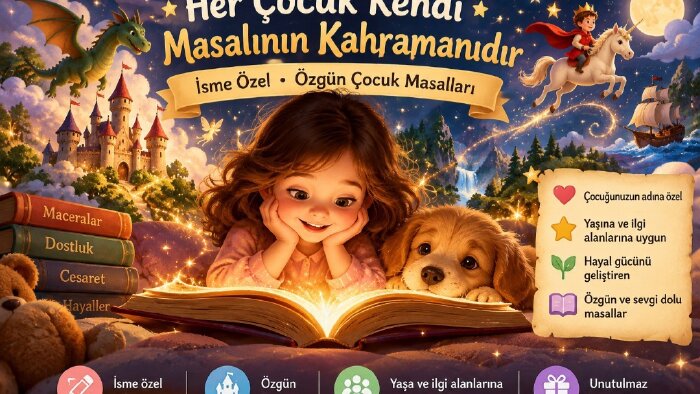 çocuğunuzun kahramanı olduğu özel masallar yazarım