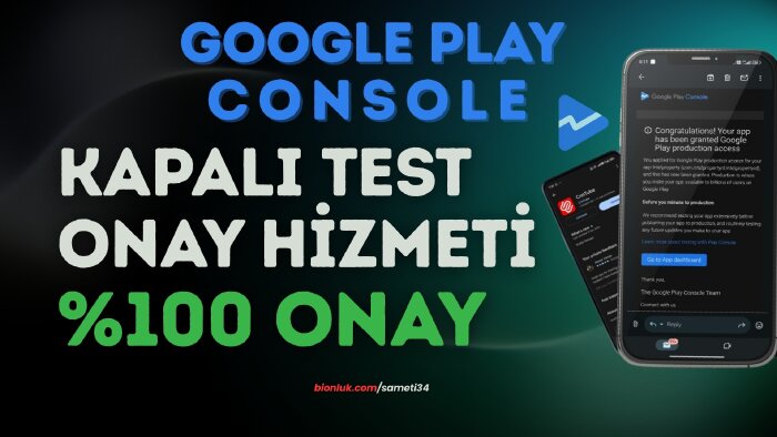 google play console kapalı test onay hizmeti sağlarım