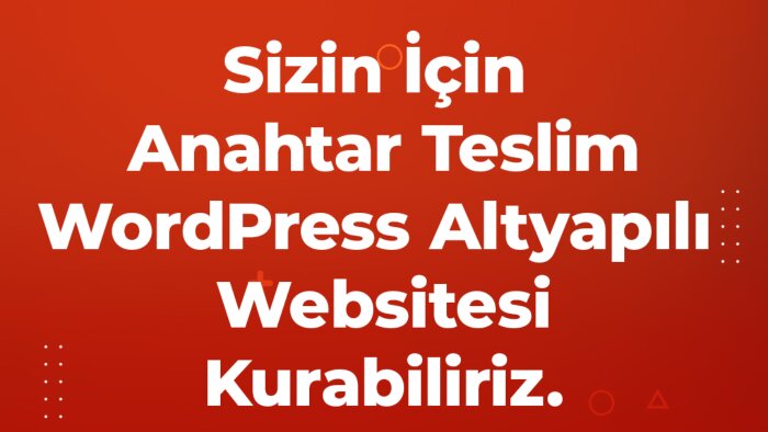 sizin için anahtar teslim wordpress sitesi kurabilirim