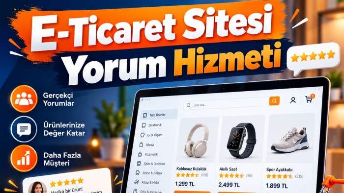 e-ticaret sitesi ürünlerinize 100 adet yorum hizmeti veririm