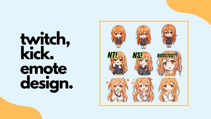 Twitch veya Kick için chibi emote tasarlayabilirim