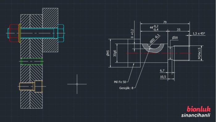 autocad'te parçanızı 2d olarak çizebilirim
