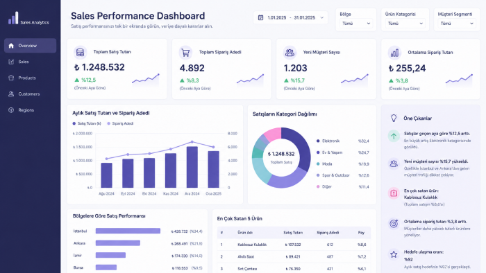 Power BI dashboard tasarımı ve analizi yaparım