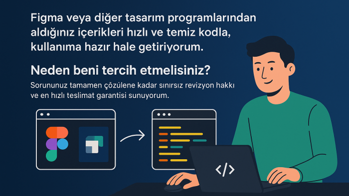 içeriklerinizi html ve css' e çeviririm