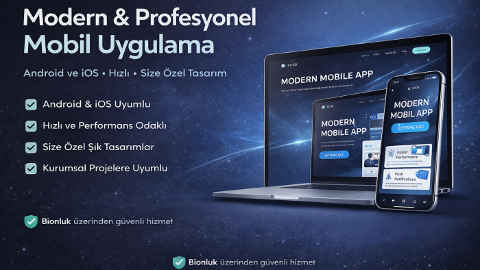 sizin için modern mobil uygulama geliştiririm