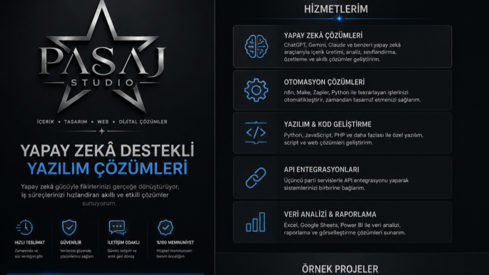 yazılım çözümleri geliştirme yaparım