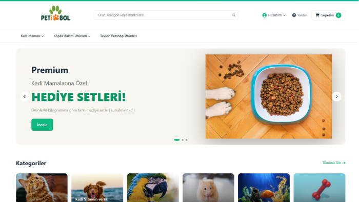 petshop işletmeniz için  donanımlı e-ticaret sitesi kurarım