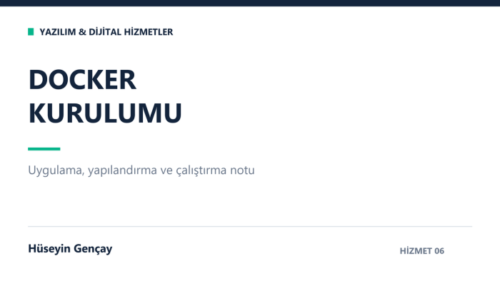 uygulamanız için docker yapılandırması hazırlarım
