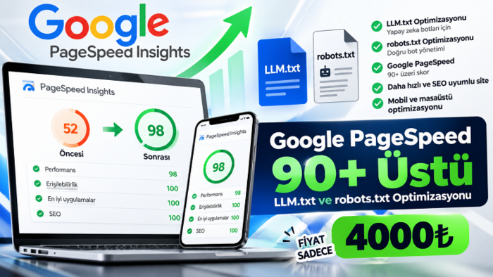 web sitenizin PageSpeed optimizasyonunu yaparım