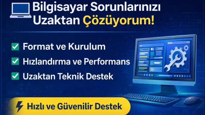 bilgisayar sorunlarınıza uzaktan yardımcı olabilirim