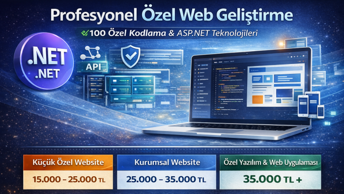 .NET ile özel kodlanmış web uygulamaları geliştiririm