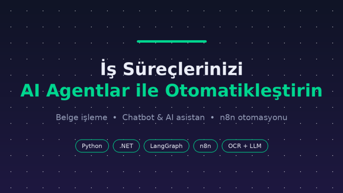 iş süreçlerinizi AI Agentlar ile otomatikleştirebilirim