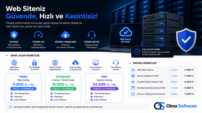 hosting ve barındırma hizmeti sağlarım