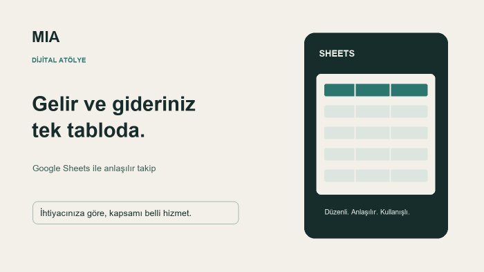 Google Sheets ile gelir gider takip tablosu hazırlarım