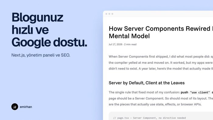 Next.js ile hızlı ve Google dostu blog sitenizi kuruyorum