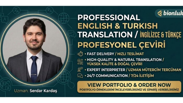 İngilizce - Türkçe metinlerinizi profesyonelce çevirebilirim