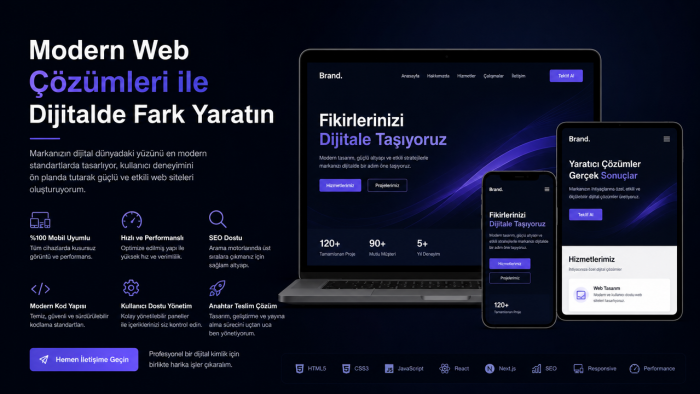 markanızı öne çıkaracak modern web siteleri tasarlarım