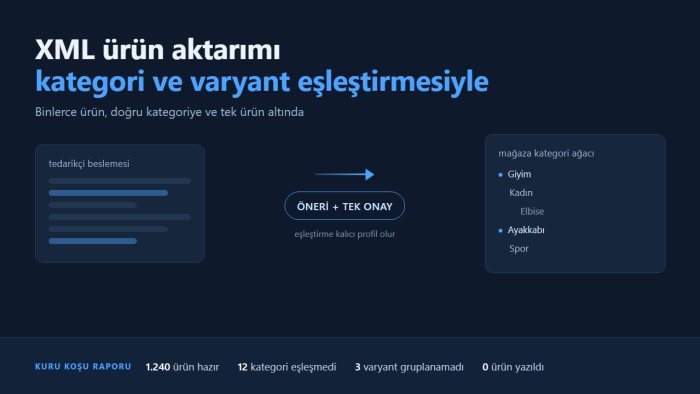 hazır mağazanıza XML ürün aktarımı ve eşleştirme yaparım