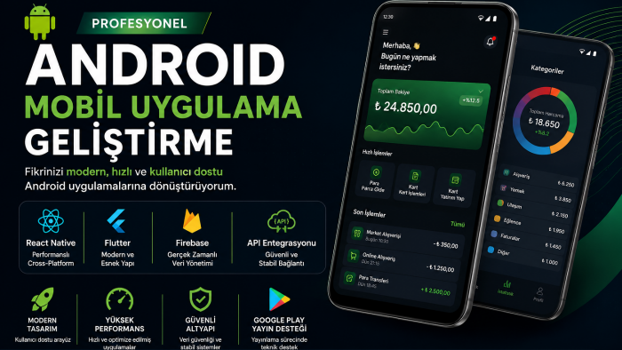 profesyonel Android mobil uygulama geliştirme yaparım