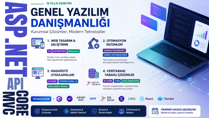 modern mimarilerle uçtan uca dijital çözümler sunarım
