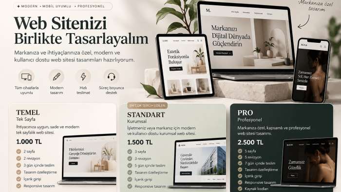 modern ve mobil uyumlu web sitesi tasarlıyorum