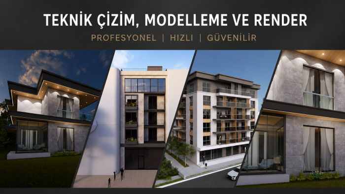 teknik çizim, modelleme ve render yaparım