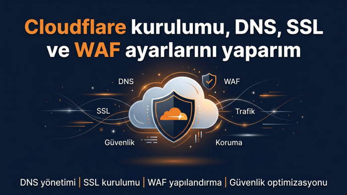 Cloudflare DNS SSL ve WAF ayarları yaparım