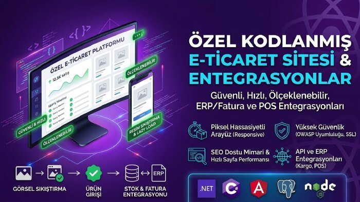 özel kodlanmış güvenli ve hızlı e ticaret sitesi yaparım
