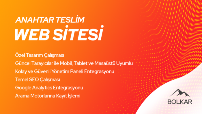 anahtar teslim web sitesi yapabilirim