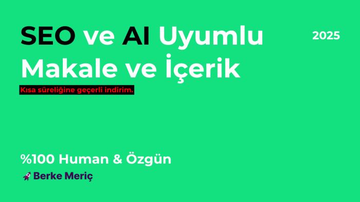SEO ve AI uyumlu içerikler yazarım