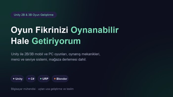 oyun fikrinizi oynanabilir bir prototipe dönüştürüyorum