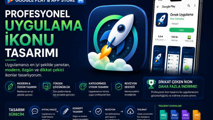 profesyonel Google Play uygulama ikonu tasarlarım